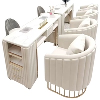 Tables à ongles professionnelles modernes Table à ongles avec aspirateur Table à ongles manucure Double table à ongles de luxe Nouveau design unique