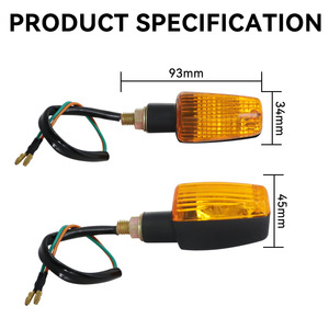 QIDEWIN ไฟเลี้ยวรถจักรยานยนต์ LED สีเหลืองอำพันไฟแสดงสถานะด้านข้างสำหรับการติดตั้งเพิ่มเติมอัพเกรดพลาสติก 1 เลนส์ - Product Image 3