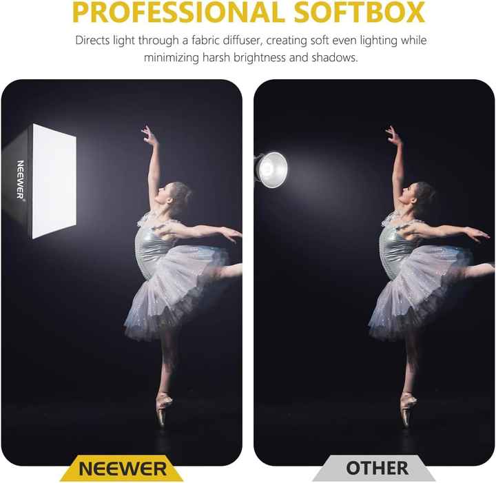 NEEWER 700W Equivalent Softbox Lighting Kit With LED Video