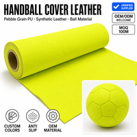Housse de ballon de handball en cuir PU grainé jaune néon, imperméable, personnalisable, antidérapante, écologique, résistante à l'abrasion, OEM