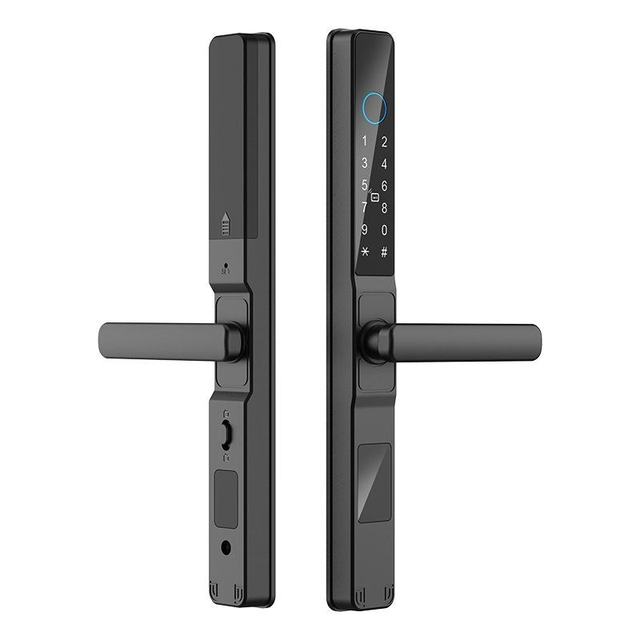 Tuya Smart Door Lock Digital WIFI Fingerprint Security with Key Card & Master Switch Waterproof Aluminium for Hotels Home Use