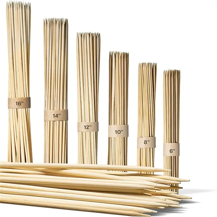 Spiedini di bambù naturali bastoncini di Kabob spiedini di frutta per stuzzicadenti per antipasti