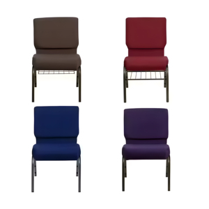 Chaises d'église rembourrées en tissu chaises de cinéma à armature en métal avec logo <span class=keywords><strong>personnalisé</strong></span> - Product Image 1