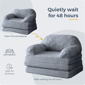 Salon chambre canapé et lit au <span class=keywords><strong>sol</strong></span> <span class=keywords><strong>matelas</strong></span> pliable modulaire 2 en 1 pouf géant canapé-lit pliant pour adulte - Product Image 3