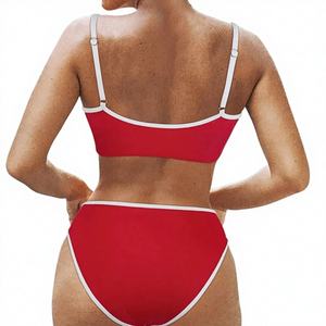 Conjunto de Bikini de 1 Pieza de Alta Calidad para Mujer, Traje de Baño Bandeau de Corte Alto, Talla Grande, Transpirable, Reversible, 100% Algodón - Product Image 1