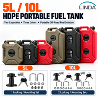 Réservoir de Carburant Portable 5L 10L HDPE avec Bec Verseur et Supports de Verrouillage pour Moto, VTT, UTV, 4x4 CE EPA CARB ErP