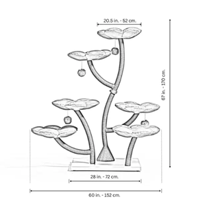 Pohon kucing besar berwarna-warni menara memanjat bunga tempat tidur gantung pohon kucing dengan Premium mewah dan Sisal Post furnitur kucing - Product Image 6