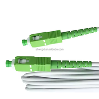Kabel Jumper Serat Optik FTTH Konektor SC/APC, Kabel Patch Cord Berpelindung untuk Komunikasi Serat Optik