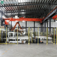 Clôture de sécurité robotique en acier à faible teneur en carbone avec finition antirouille pour les zones de travail des machines CNC et la séparation sécurisée des ateliers