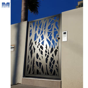 Diseño automático moderno de metal resistente al fuego puerta <span class=keywords><strong>principal</strong></span> material de corte por láser panel de valla de puerta compuesta de aluminio marrón - Product Image 3