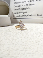 Bague de mariage pour femme en diamant de forme œil de cheval irrégulier personnalisé, cultivé en laboratoire, certifié IGI 18K, style européen et américain