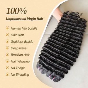 Extensiones de Cabello Humano Ondulado Profundo de Alta Calidad, Cabello Virgen 100% Humano, 8-24 Pulgadas, Trama Gruesa - Product Image 3