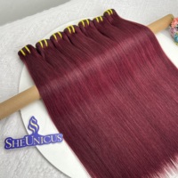 Lot de Cheveux Humains Naturels 100% Brésiliens, Cuticules Alignées, Double Tirage, Grade 12A, Cheveux Bruts Raides Roux 99J