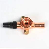 Vanne à boisseau sphérique plaquée cuivre PEV Compresseur Angle Rotalock pour pièces de réfrigération