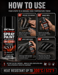 <span class=keywords><strong>Pintura</strong></span> en Aerosol Negra Mate de 400 ml Resistente <span class=keywords><strong>a</strong></span> Altas Temperaturas para Tubos de Escape, Revestimiento Industrial para Motores - Product Image 4