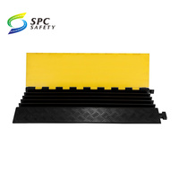 Protector de Cables de PVC Rojo de Alta Resistencia para Construcción y Carreteras, con 5 Canales, Rampa Protectora de Cables de Goma, Reductor de Velocidad