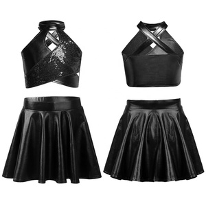 ชุดแสดงเต้นแจ๊สสำหรับเด็กผู้หญิงอายุ 6-16 ปี เสื้อครอปเมทัลลิกพร้อมกระโปรงทรงเอ ชุดสำหรับงานวันเกิด การแข่งขันเต้นรำแนวลิริคอล - Product Image 2