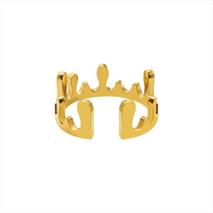High Quality Korean Water Drop <strong>Xenxo</strong> <strong>s</strong> Crown <strong>Rings</strong> Women Non Tarnish Gold Plated Adjustable Stainless Steel Finger <strong>Ring</strong>