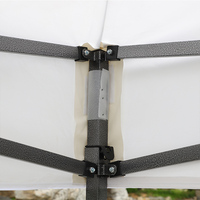 Tente pliante pop-up 3x3m avec logo personnalisé, cadre robuste noir, tissu Oxford imperméable, gazebo pliable pour salon professionnel