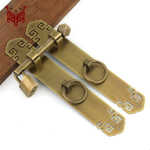 Pestillo de Puerta y Ventana Estilo Chino Antiguo Essence Pavilion, Latón, 20cm, 25cm, 30cm, 35cm, 16cm, 19cm, 22cm, para Puerta de Madera - Product Image 1