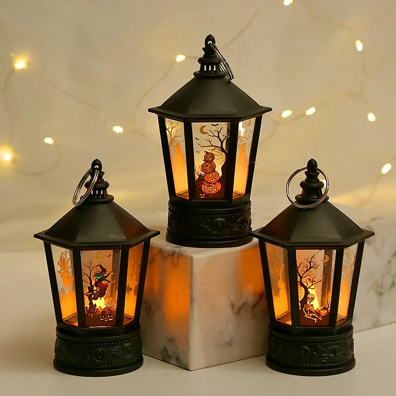 Linterna LED de queroseno Retro dorado para Halloween, decoración de vacaciones, Camping, Festival, Navidad, Año Nuevo