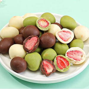 Halal-zertifizierte Milch Matcha Schokoladen überzogene Erdbeeren Gefrier getrocknete Frucht bonbons