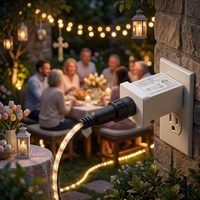 Adaptateur prise US/UE IP44 DC 1W-12W en matériau PC certifié ETL pour lumières de jardin et de terrasse, lumières de festival