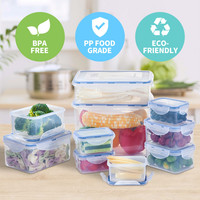 Boîte à cadeaux hermétique en plastique avec logo personnalisé pour la préparation des repas, 24 pièces, réfrigérateur, récipient de stockage des aliments et boîte d'organisation pour la cuisine avec couvercle