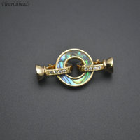 Fermoirs de collier en alliage de laiton opale multicolore à double trou, apprêts et composants de bijoux haut de gamme