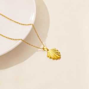 Collar de Acero Inoxidable 304 Dorado con Colgante de Estrella de Mar, Cadena de Eslabones, Concha <span class=keywords><strong>Marina</strong></span>, Cola de Pez, Sirena, para Hombre y Mujer, Joyería Unisex - Product Image 4