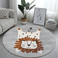 Dessin animé lunettes chat rond salon tapis chambre d'enfants tapis de chevet Simple thé Table tapis mignon anti-dérapant tapis
