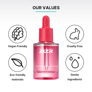 Sérum Visage Hydratant Anti-rides Éclaircissant à l'Acide Hyaluronique, Or 24 carats, Rose et Aloès Vera, Biologique et Sans Cruauté Animale, 30ml - Vente en Gros - Product Image 3