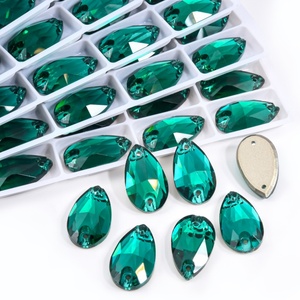 OLeeya Wholesale Premium 5A Bevel Glass <b>Drop</b> Shape Big Sewing Crystals FlatBack Teardrop Sew on Rhinestones for Dance Dresses - Product Image 4