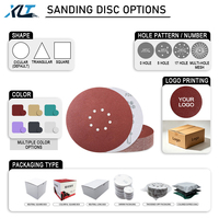 Disque abrasif en oxyde d'aluminium rouge de 9 pouces (225 mm) à 8 trous, auto-agrippant, sans poussière, pour ponçage du bois, du métal et de l'auto, polissage du bois, OEM