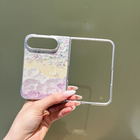 Nouvelle coque de téléphone pliable INS à motif floral pour iPhone Duo avec design peint à l'huile, protection fine antichoc