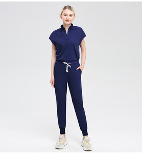 42015 en Stock en gros hôpital infirmière uniforme femmes gommage ensembles Stretch survêtement cordon pantalon gommages uniformes - Product Image 6