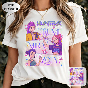 Huntrix Kpop <span class=keywords><strong>Demon</strong></span> Hunters Transfert DTF Rumi Mira Zoey Anime Manga Transfert Thermique K-Pop Saja Amusant Prêt à Presser - Product Image 3