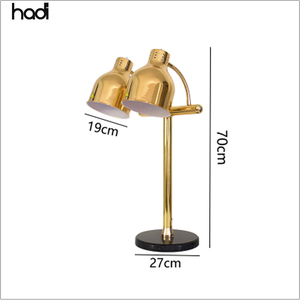HADI 250W <span class=keywords><strong>Infrarouge</strong></span> Blanc Marbre <span class=keywords><strong>Cuisine</strong></span> <span class=keywords><strong>Lampe</strong></span> de Table Haute Qualité Acier Inoxydable Style Moderne 220V pour Hôtel Restaurant Cuisines - Product Image 6