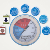 Disesuaikan BBQ baja tahan karat perokok Grill Thermometer OEM didukung