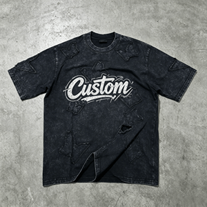 เสื้อยืดคอกลมโอเวอร์ไซส์แขนสั้นผู้ชายสไตล์สตรีทพิมพ์ลายตัวอักษรผ้าฝ้ายซักนุ่ม - Product Image 4