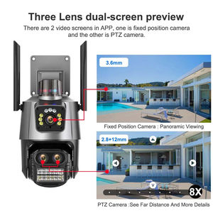 <span class=keywords><strong>ICsee</strong></span> al aire libre NVR inalámbrico IP PTZ CCTV 9MP 4K tres lentes pantalla dual 8X Zoom CCTV Cámara bidireccional Audio visión nocturna WiFi - Product Image 6