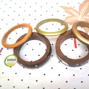 Handmade Designer Wooden Bangles Quality Fashion Accessory with Beautiful Brass Inlay Work - Product Image 1