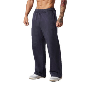 Pantalones Deportivos Casuales de Estilo Americano para Hombre, Cintura Media, Corduroy Grueso, Bordado Deportivo, Absorción de Humedad, Corte Recto - Product Image 1