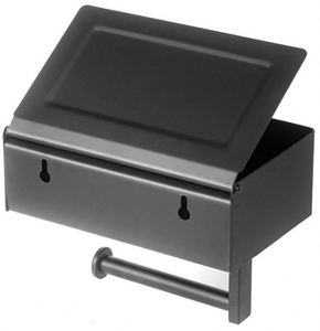 Wall Mounted Stainless Steel Modern Matte Black Toilet Paper Holder with <b>Shelf</b> for Bathroom - Product Image 4