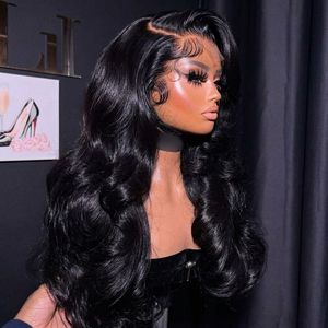 Perruques Body Wave en cheveux humains naturels, entièrement en dentelle HD transparente, pré-épilées, densité 180%, cheveux vierges 12A, douces <span class=keywords><strong>et</strong></span> durables - Product Image 3