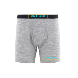 Fabrik-LOGO-Druck GYM Sport Atmungsaktive Merinowolle Herren Unterwäsche Boxershorts mit Elastischem Bund - Product Image 1