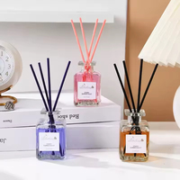 Difusor de Aromas para el Hogar con Varillas de 50ml, sin Llama, con Flores Secas Decorativas y Aroma Floral Duradero