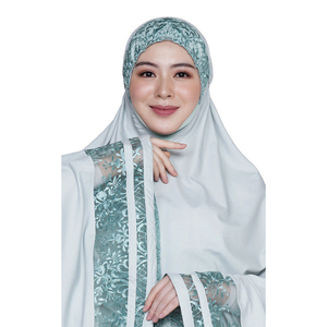 I panni delle donne vestono l'abbigliamento musulmano tradizionale all'ingrosso Robe Turban Wear Ruche Jilbab <span class=keywords><strong>Muhammed</strong></span> pregano il Hijab lungo di preghiera - Product Image 2