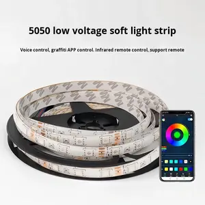 Bande LED intelligente RVB 5050 à alimentation directe, noire, 8 mm, étanche, avec télécommande intelligente Wi-Fi pour éclairage d'ambiance - Product Image 5