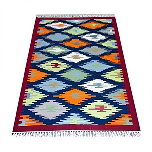Tapis Kilim Modernes en Laine Colorée Tissés à la Main, Aspect Luxe, Écologiques, Résistants aux Taches, Dos Réversible, Prix Raisonnable ITHL - Product Image 1